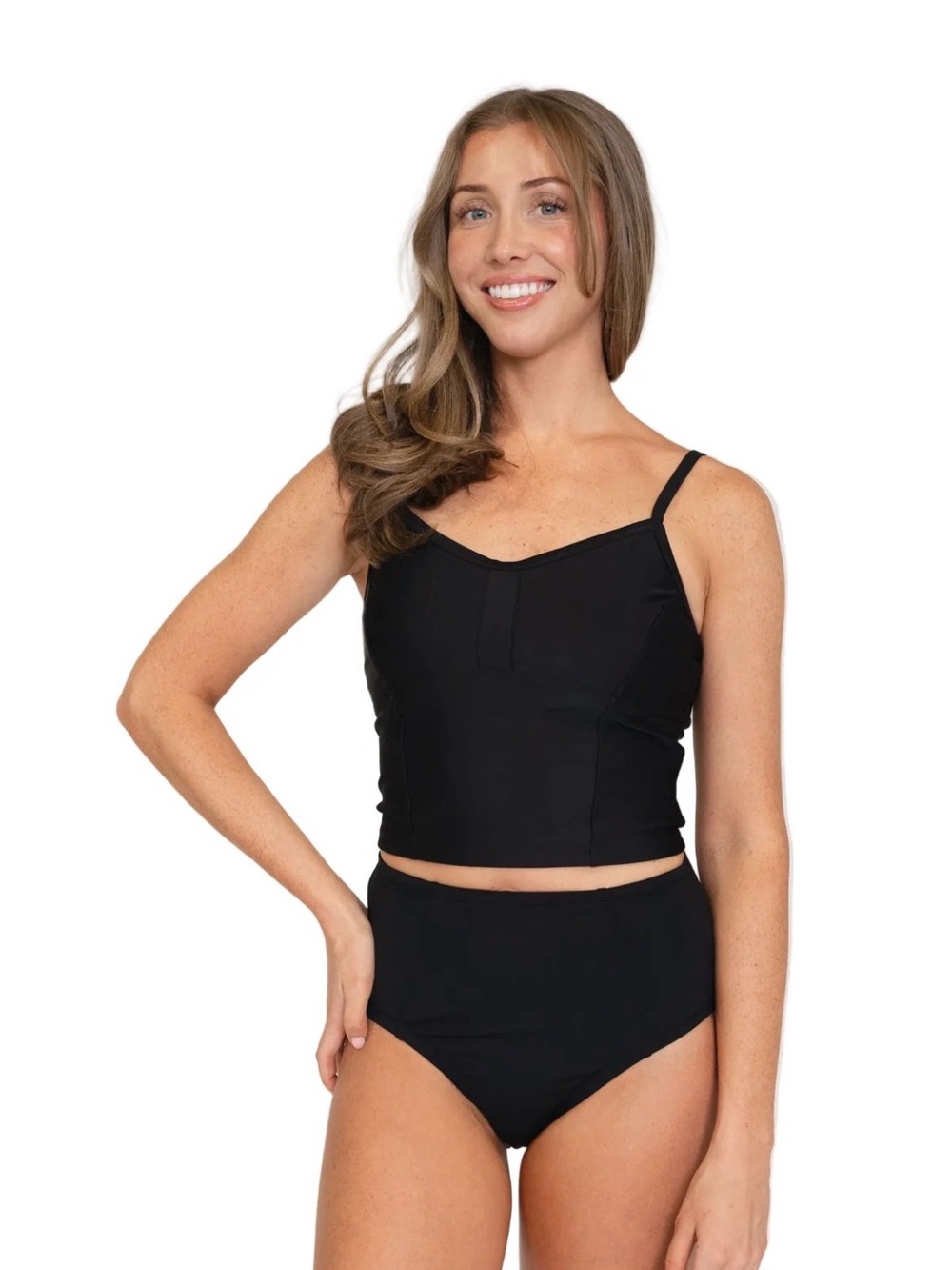 Lime Ricki Black Longline Swim Bralette Top